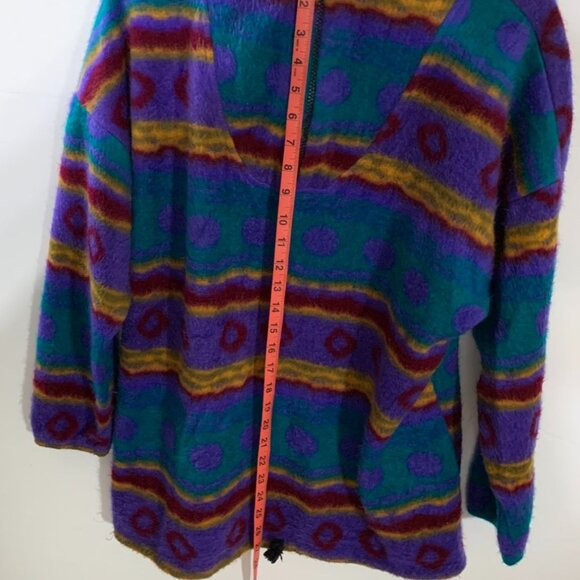 Jeans Wear Vintage Aztec Print Pullover, Hood, 1/4 Zip, 90s Indie Size Medium - Picture 10 of 16